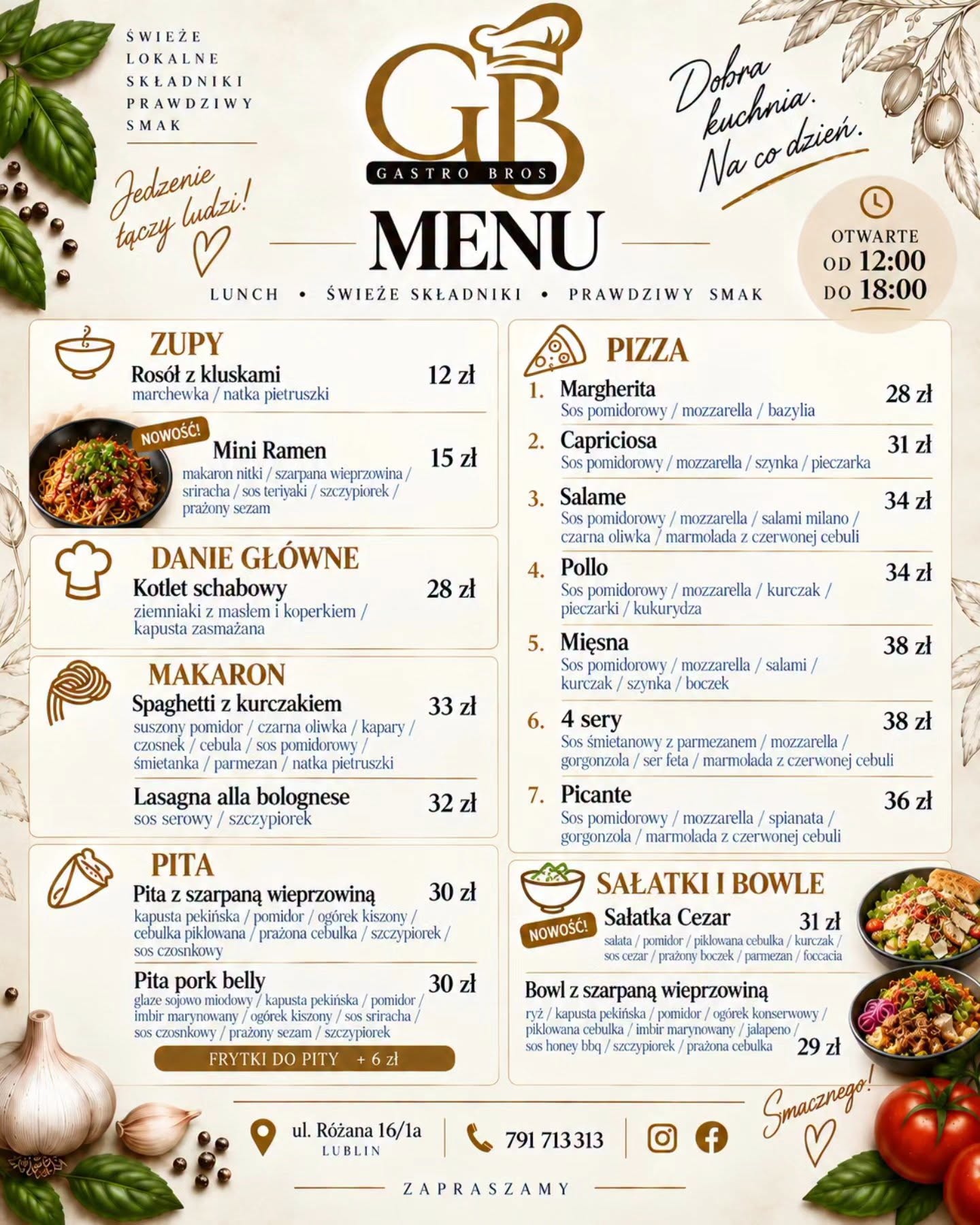 Menu Gastro Bros